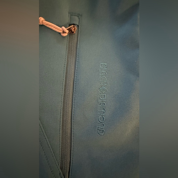 BLACK DIAMOND Soft Shell Jacket Sz L blue Collar Pockets Poly Spandex - Picture 6 of 7